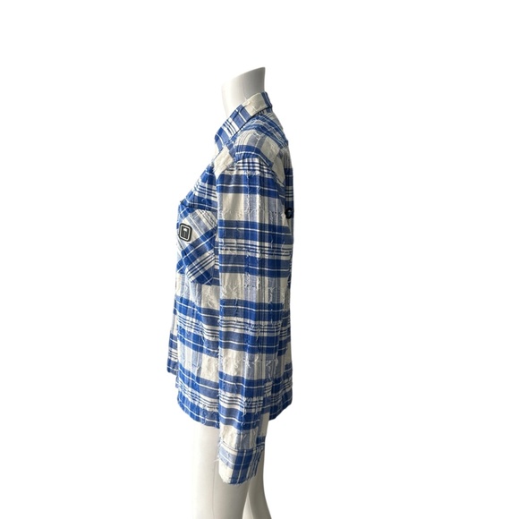 Palm Angels Blue & White Plaid Button Down Shirt Size 42/US 6 - Picture 5 of 8